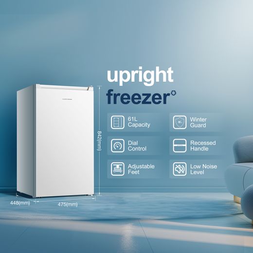 Fridgemaster Under Counter Freezer - White - Annotation - Features
