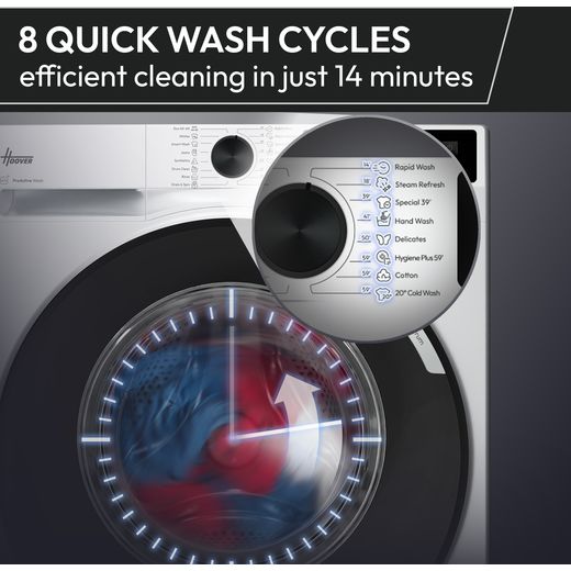 Hoover Pro Wash Series 5 HBP 413BL8G-80 13kg Washing Machine with 1400 rpm - Graphite - Annotation - quick washes shot