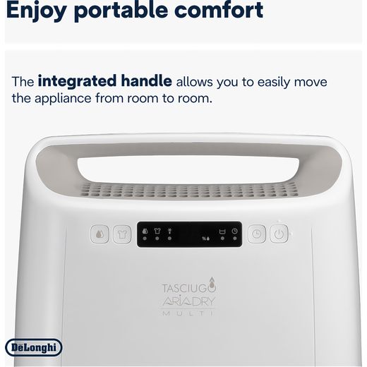 De'Longhi Dehumidifier - White - Annotation - Easy portable comfort shot