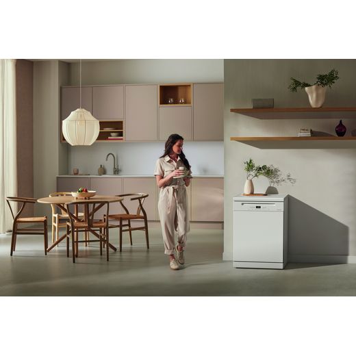 Miele Standard Dishwasher - White - Dishwashers in kitchen shot 