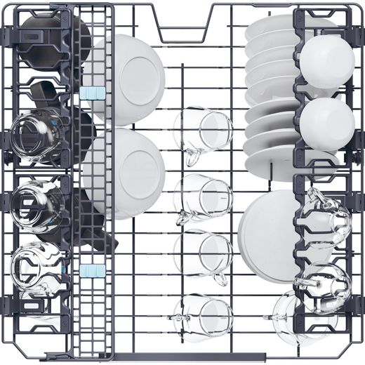 Haier Integrated Standard Dishwasher - Black - Top basket view shot