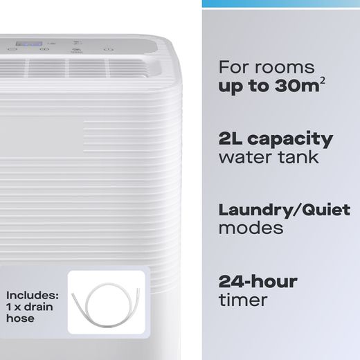 Daewoo Dehumidifier - White - Annotation - Features shot