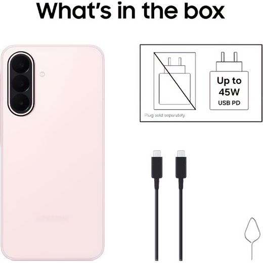 Samsung A27 128 GB in Light Pink - Annotation - whats in the box shot