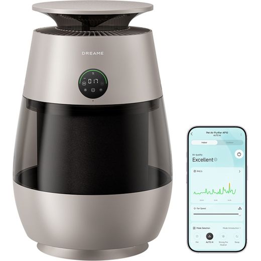 Dreame AP10 Pet CVF61A Air Purifier - Grey - front with phone shot