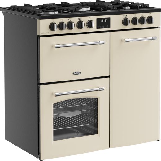 Belling FARMHOUSE 90DF Dual Fuel Range Cooker - Cream - Right perspective