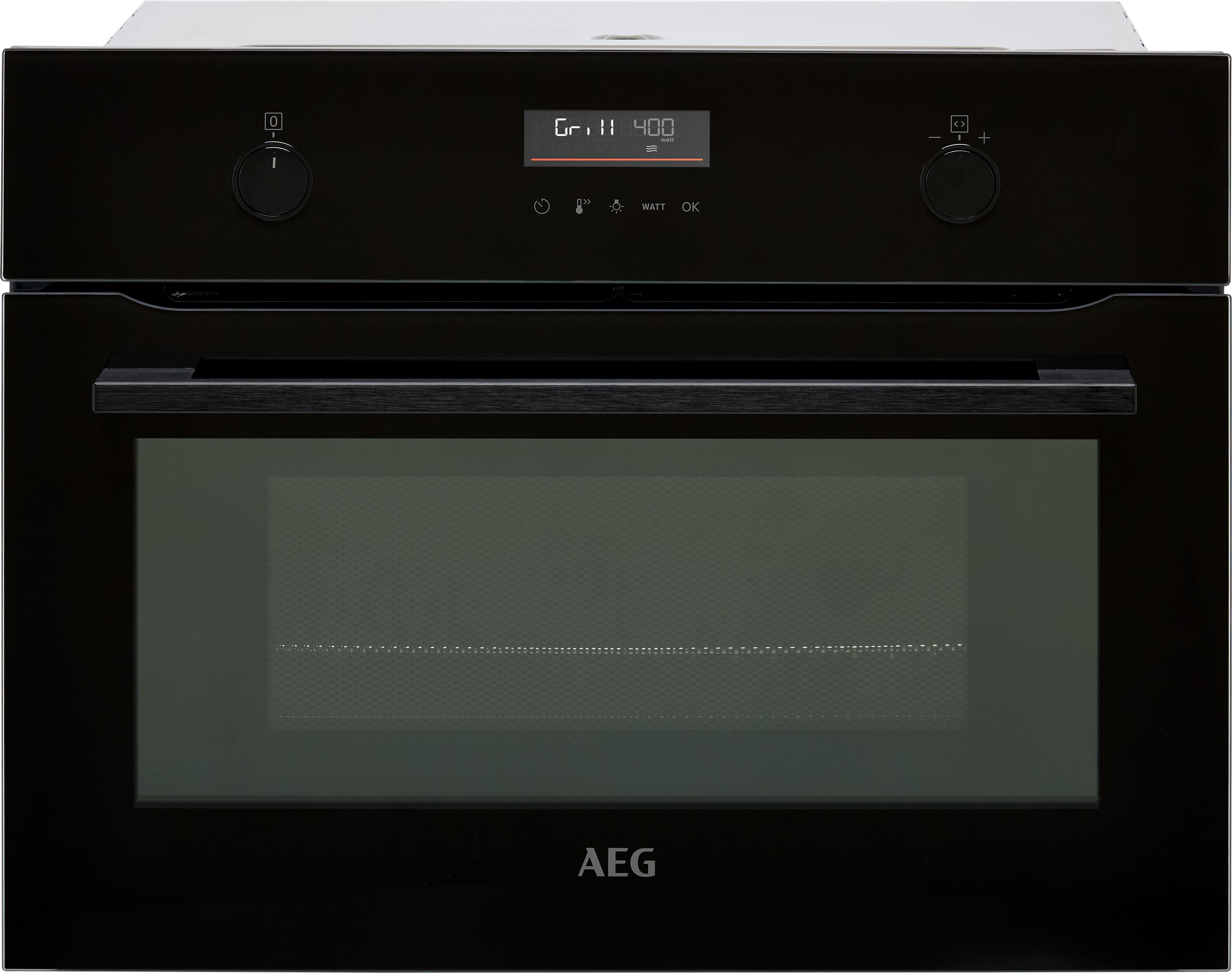 AEG 8000 CombiQuick KMK565060B Built In Compact Electric Single Oven with Microwave Function - Black, Black