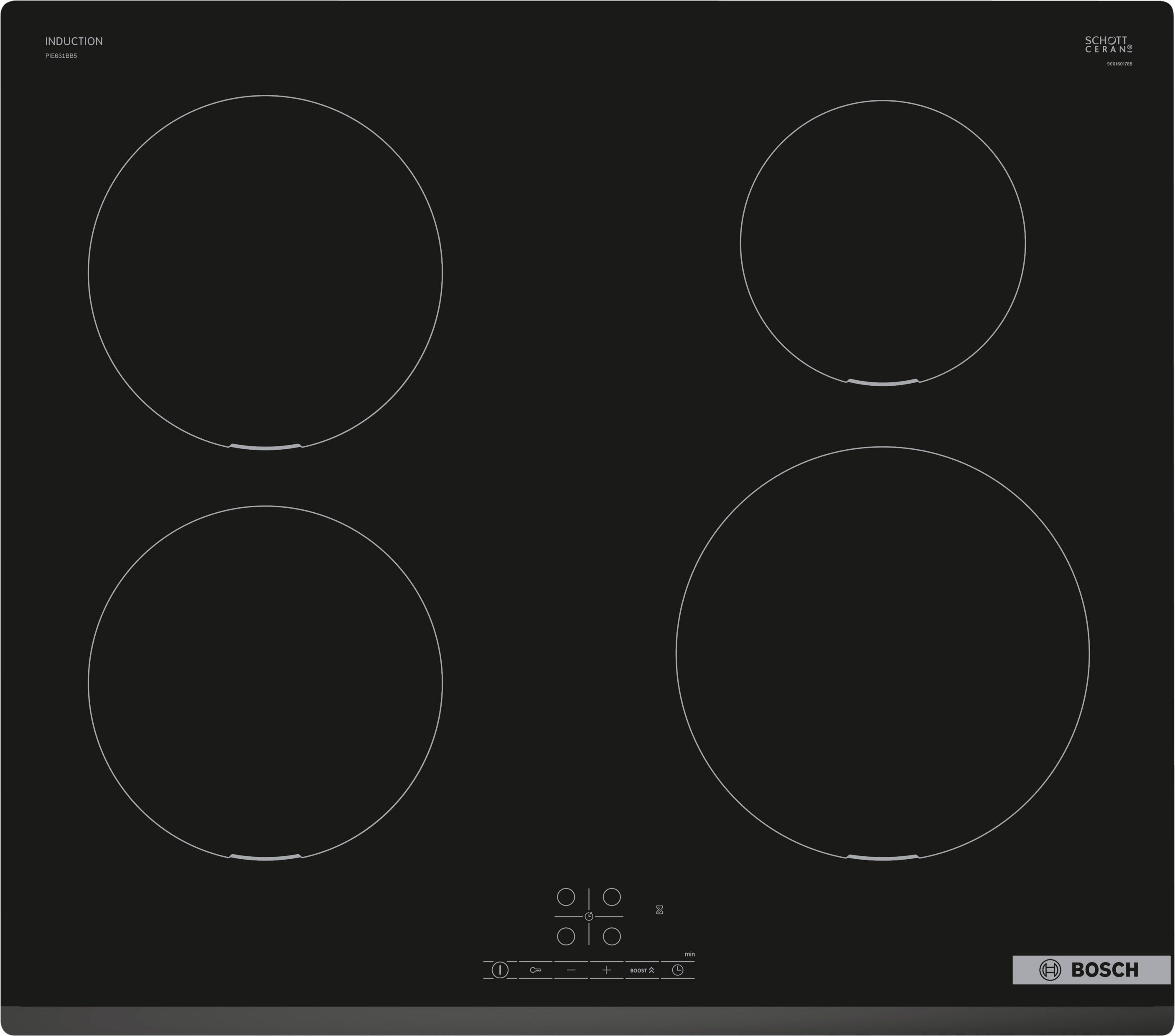Image of Bosch Series 4 PIE631BB5E 59cm Induction Hob - Black, Black