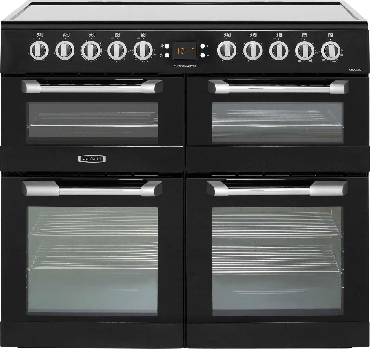 Leisure Cuisinemaster CS100C510K 100cm Electric Range Cooker with Ceramic Hob - Black - A/A/A Rated, Black