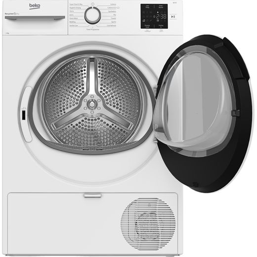 Beko BM3T3822W 8Kg Heat Pump Tumble Dryer - White - Front with door open shot