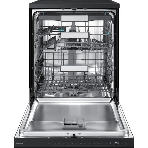 Samsung Series 8 WaterJet Clean™ Standard Dishwasher - Black - front with door open shot