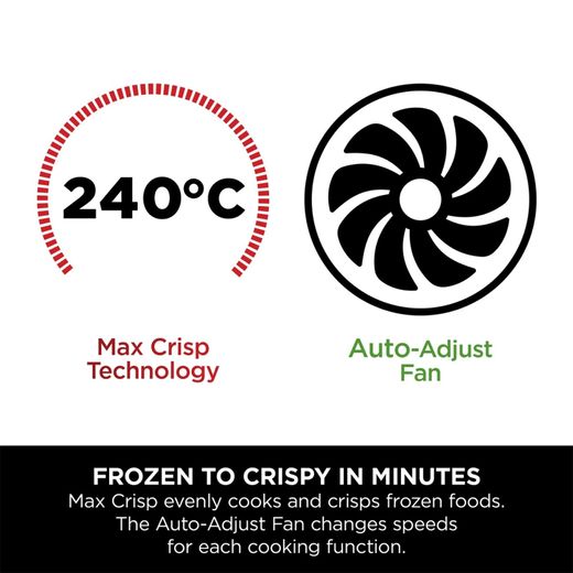 Ninja 6-in-1 Dual Zone DZ300UK Air Fryer - Grey - Annotation - Frozen to crispy in minutes