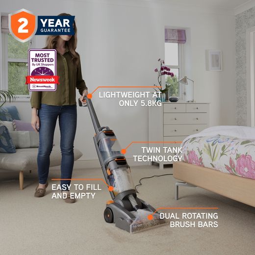 Vax Dual Power W86-DP-B Carpet Cleaner - Annotation - 2yr warranty shot