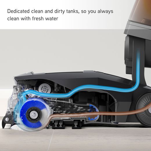 Vax ONEPWR Glide 2.0 CLHF-G2KS Hard Floor Cleaner - Graphite - Annotation - Clean and dirty tank shot