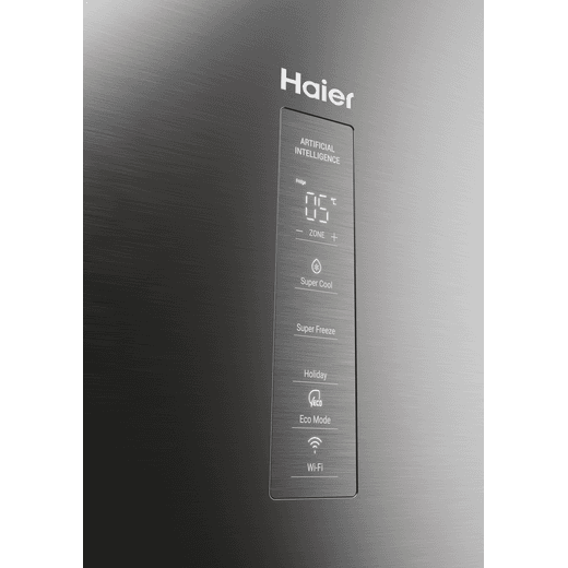 Haier Total No Frost Fridge Freezer - Platinum Inox - Control panel shot