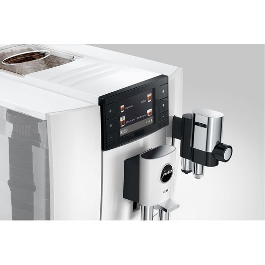 Jura E8 Espresso Coffee Machine - White - top view 