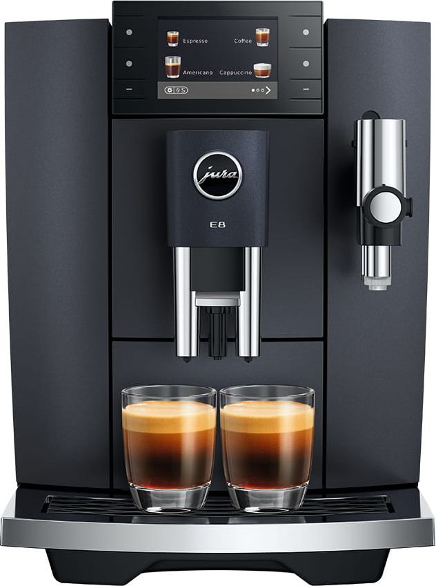 Jura E8 Bean to Cup Coffee Machine - 17 Coffee Specialties - Black