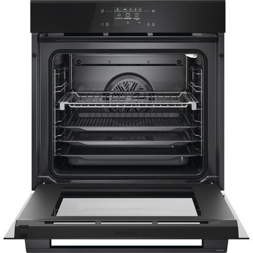 Haier ID Series 2 Built In Electric Single Oven - Black - Front with door open shot