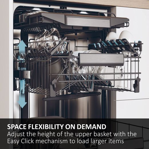 Haier I-Pro Shine Series 5 Standard Dishwasher - Silver - Annotation - Height adjustable shot