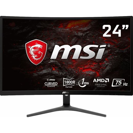 MSI Optix G241VC Full HD 24" 75Hz Curved Gaming Monitor with AMD FreeSync - Black