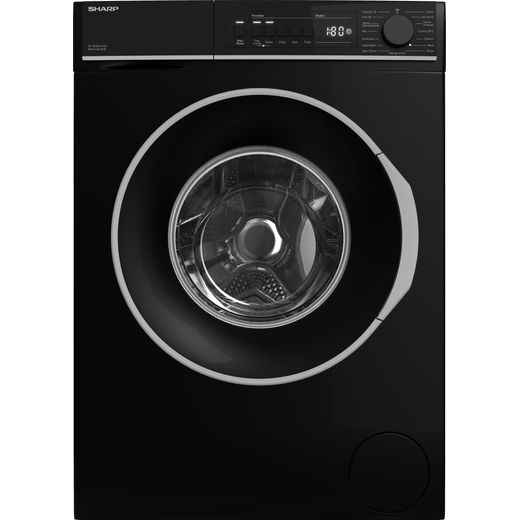 Sharp ES-NFB8141BD-EN 8Kg Washing Machine with 1400 rpm - Black - D Rated