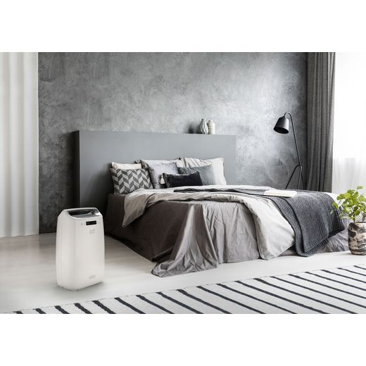 De'Longhi Dehumidifier - White - Annotation - Dehumidifier in bedroom