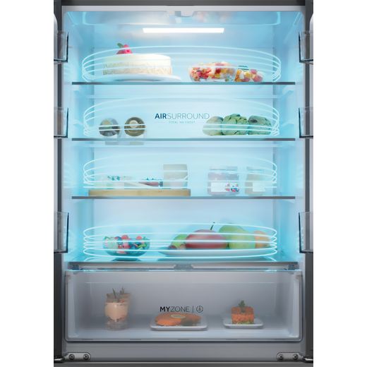 Haier French Series 3 American Fridge Freezer - Platinum Inox - Annotation - Air Surround