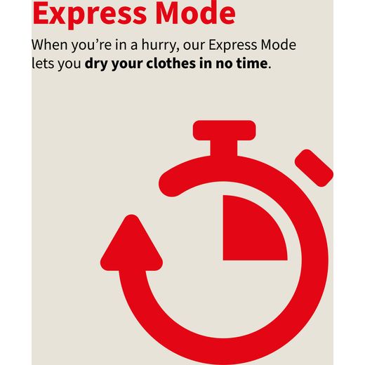 Sharp KD-NCB8S7GW91-EN 8Kg Condenser Tumble Dryer - White - Annotation - Express mode