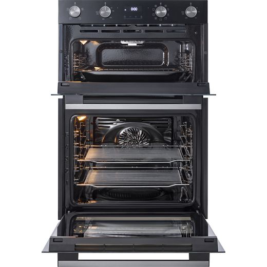 Midea MBOD70M30D0-BK Built In Electric Double Oven - Black - Doors open