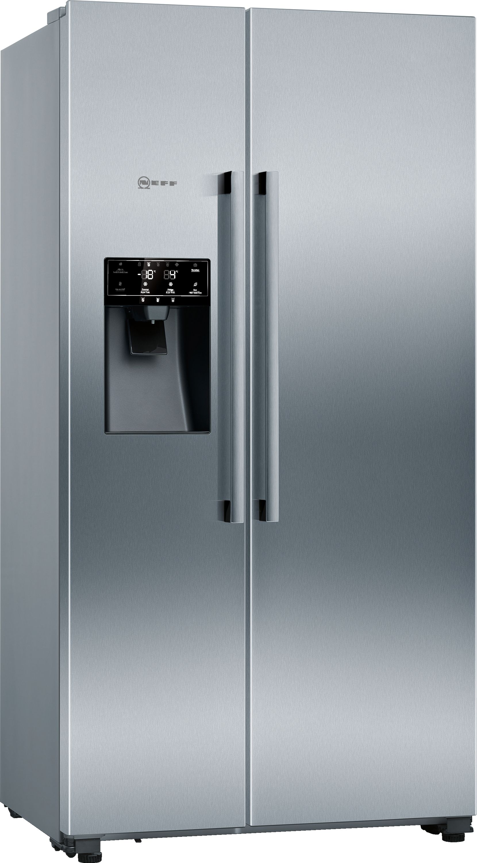 NEFF N70 KA3923IE0G Plumbed Frost Free American Fridge Freezer - Stainless Steel Effect - E Rated, Stainless Steel