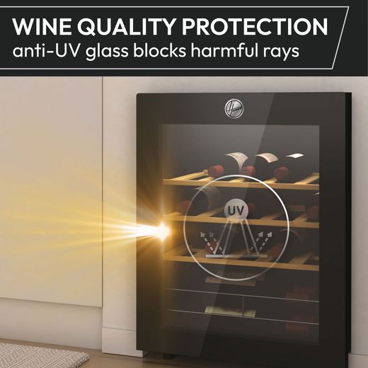 Hoover Wine Cooler - Black - Annotation -  UV glare shot