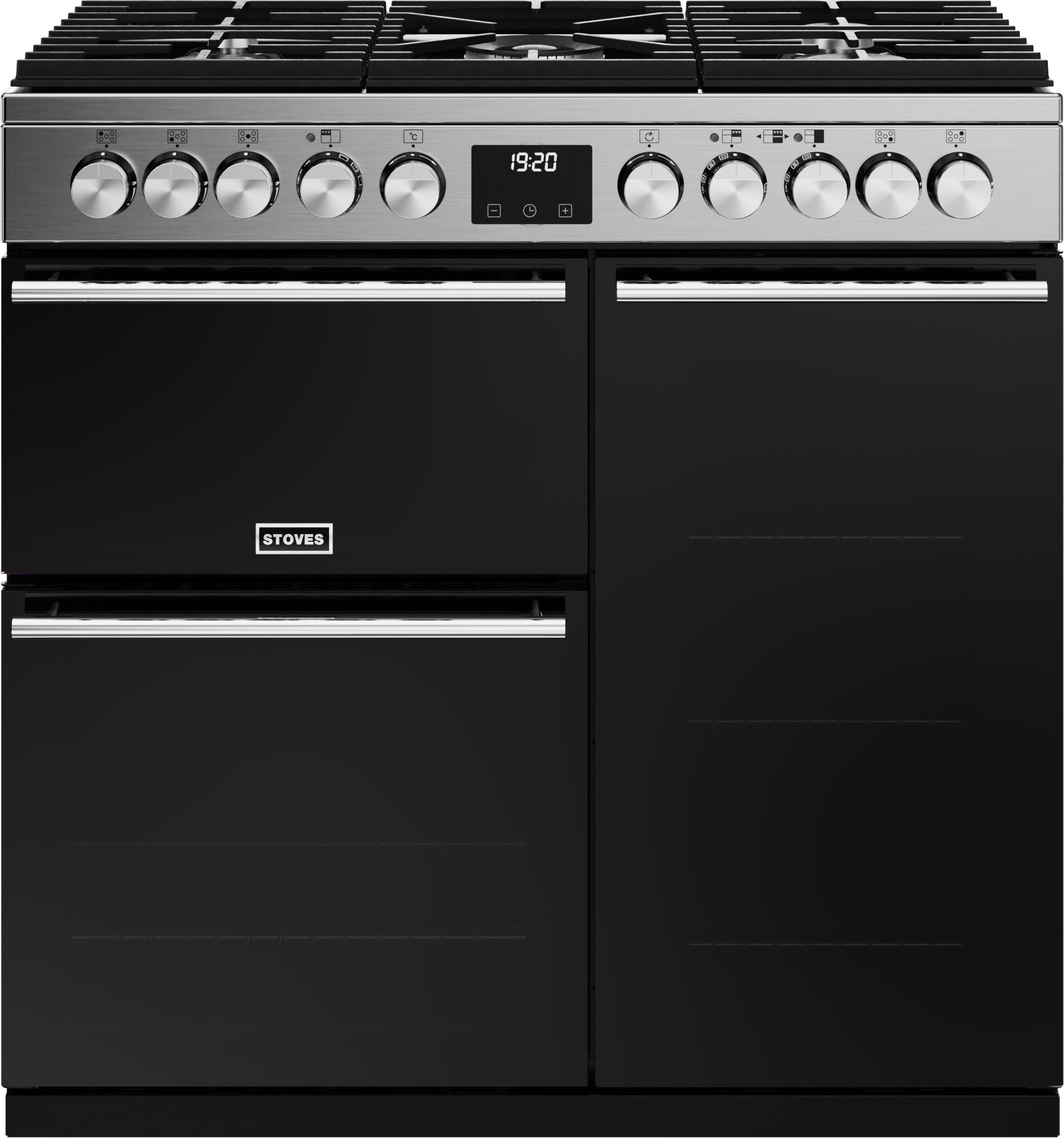 Stoves Precision Deluxe ST DX PREC D900DF SS Dual Fuel Range Cooker - Stainless Steel / Black - A/A/A Rated, Stainless Steel