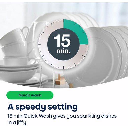 Hisense Fully Integrated Standard Dishwasher - Silver - AO Annotation - 15min-Quick-wash