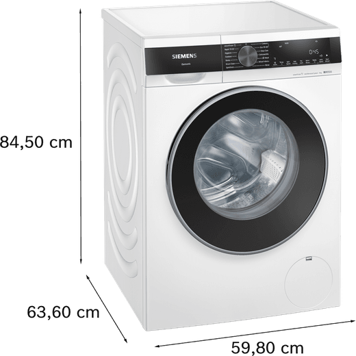 Siemens IQ500 WG46G2Z4GB 9kg Washing Machine with 1600 rpm - White - Dimensions