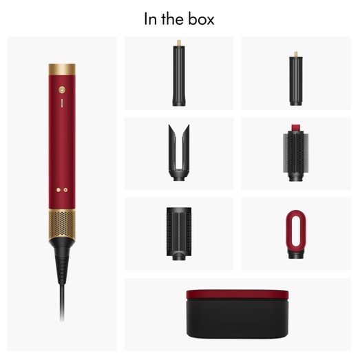 Dyson Airwrap Co-anda 2x™ Straight & Wavy 176937-01 Hair Straighteners - Gold/Red - Annotation - Whats in the box shot