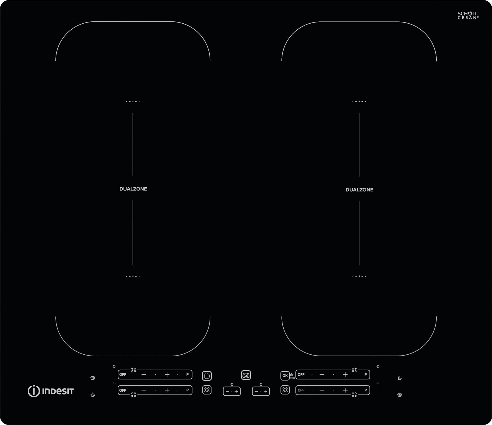 Image of Indesit IB88B60NE 59cm Induction Hob - Black, Black