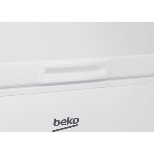 Beko Chest Freezer - White - Close up handle shot 