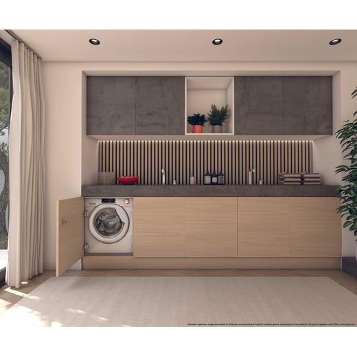 Hoover HBW 48TAMEJ-80 8kg Washing Machine with 1400 rpm - White - Washing machine in room