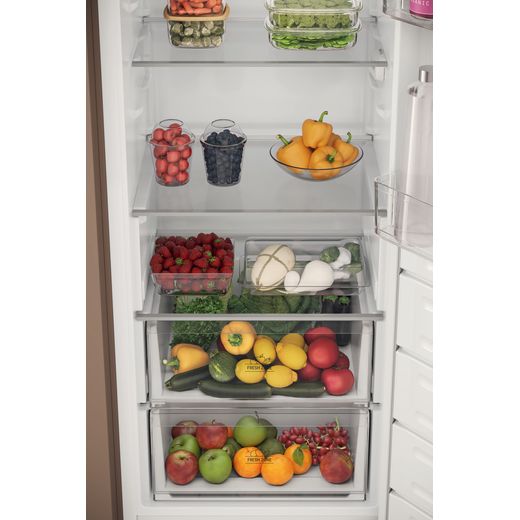 Hotpoint HTSD18A011A1 Integrated Upright Fridge - Sliding Door Fixing Kit - White - Close up inside shot 