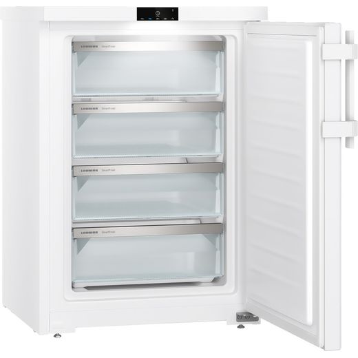 Liebherr Under Counter Freezer - White - Right perspective with door open shot