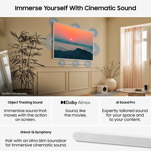 Samsung The Frame Pro 75" 4K Ultra HD MiniLED Smart TV [2025] - Annotation - Cinematic sound