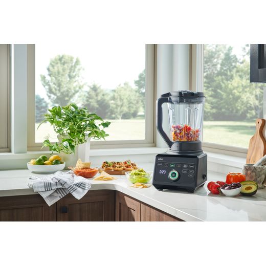 Braun Powerblend 9 JB9040BK Blender & Smoothie Maker - Black - Blender in kitchen on worktop
