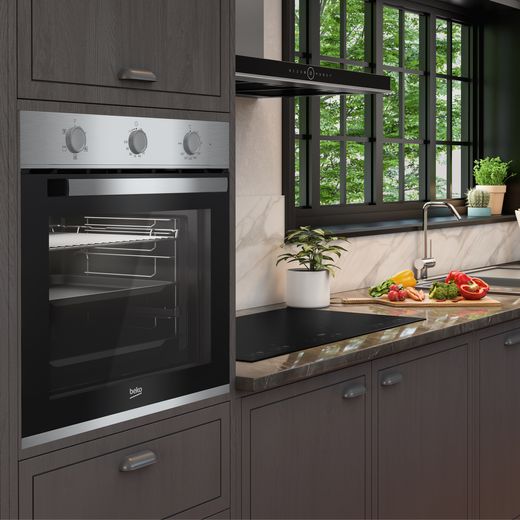 Beko AeroPerfect™ Electric Single Oven - Stainless Steel - Single oven in modern kitchen