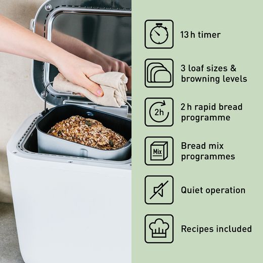Panasonic Bread Maker - White - Annotation -  features shot 