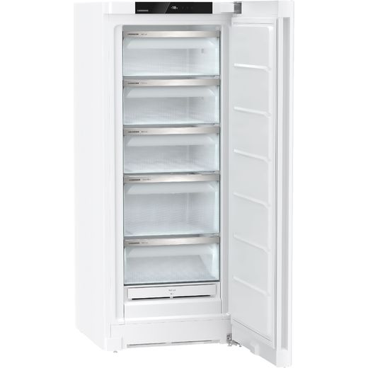 Liebherr Plus Frost Free Upright Freezer - White - Right perspective with door open shot