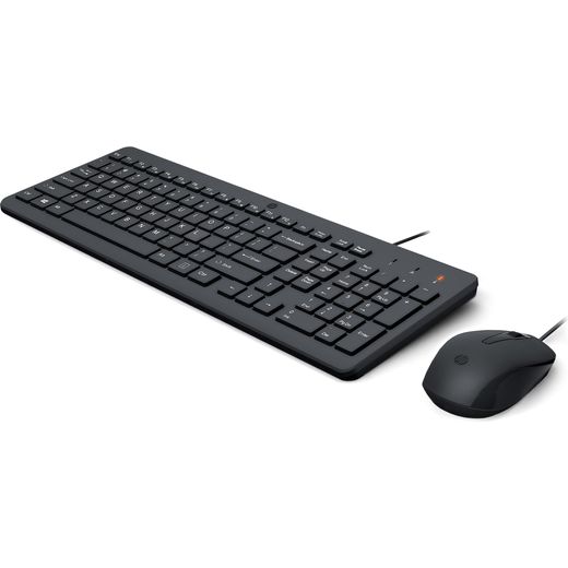 HP 150 Wired Keyboard with Mouse - Black - Left perspective