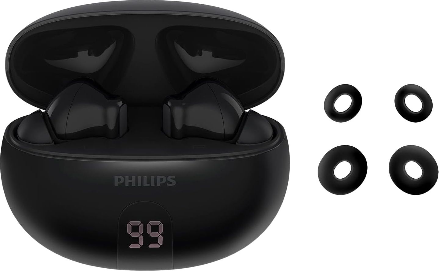 Image of Philips TAT2520 Wireless Noise Cancelling Earbuds - Black, Black