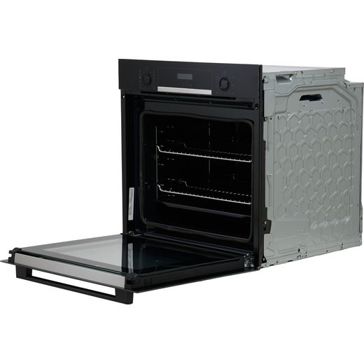 Bosch Series 4 HQA574BB3B Built In Electric Single Oven with Pyrolytic Cleaning - Black - Door open