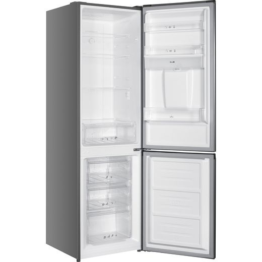Russell Hobbs RH181TNF552E1SSWD 181cm 60/40 Frost Free Fridge Freezer with Door-on-door - Stainless Steel - Right perspective with door open shot