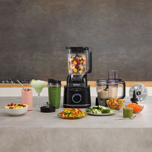 Ninja Detect Power Blender Pro TB301UK 2.1 Litre Blender - Black - Blender in kitchen with food shot