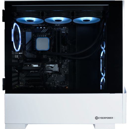 CyberPowerPC AO22227 Gaming PC - NVIDIA® GeForce RTX™ 5080, Intel® Core™ i7, 1TB SSD - White - side shot